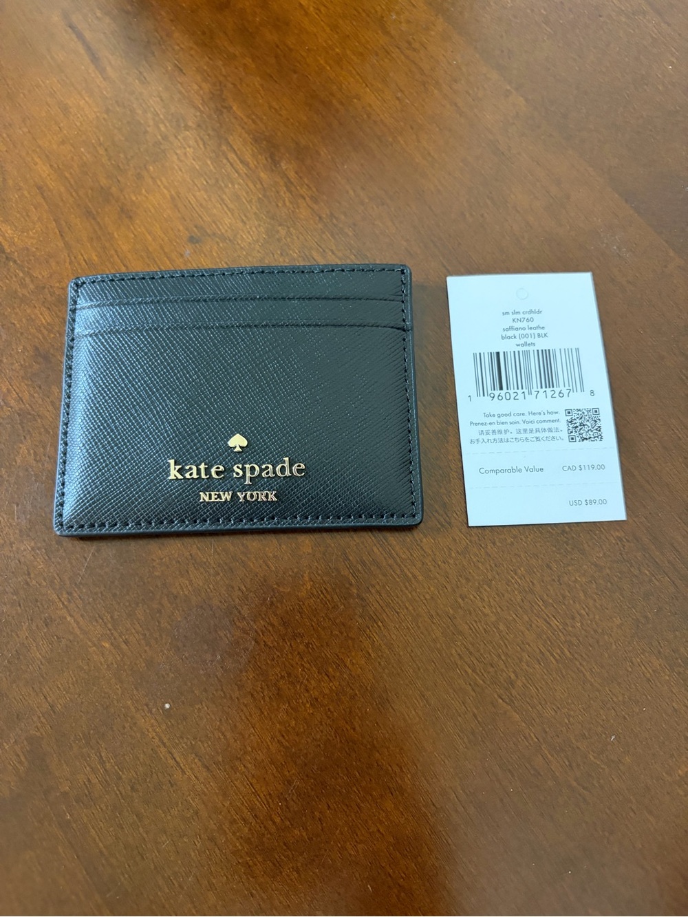 kate spade Black Small Slim Card Holder